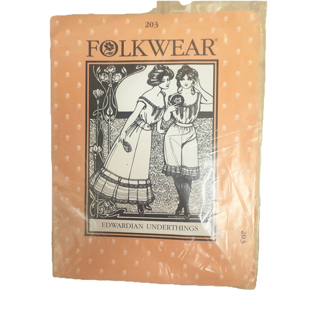 Folkwear 203 Edwardian Underthings Sewing Pattern Camisole Petticoat Women XS-3X